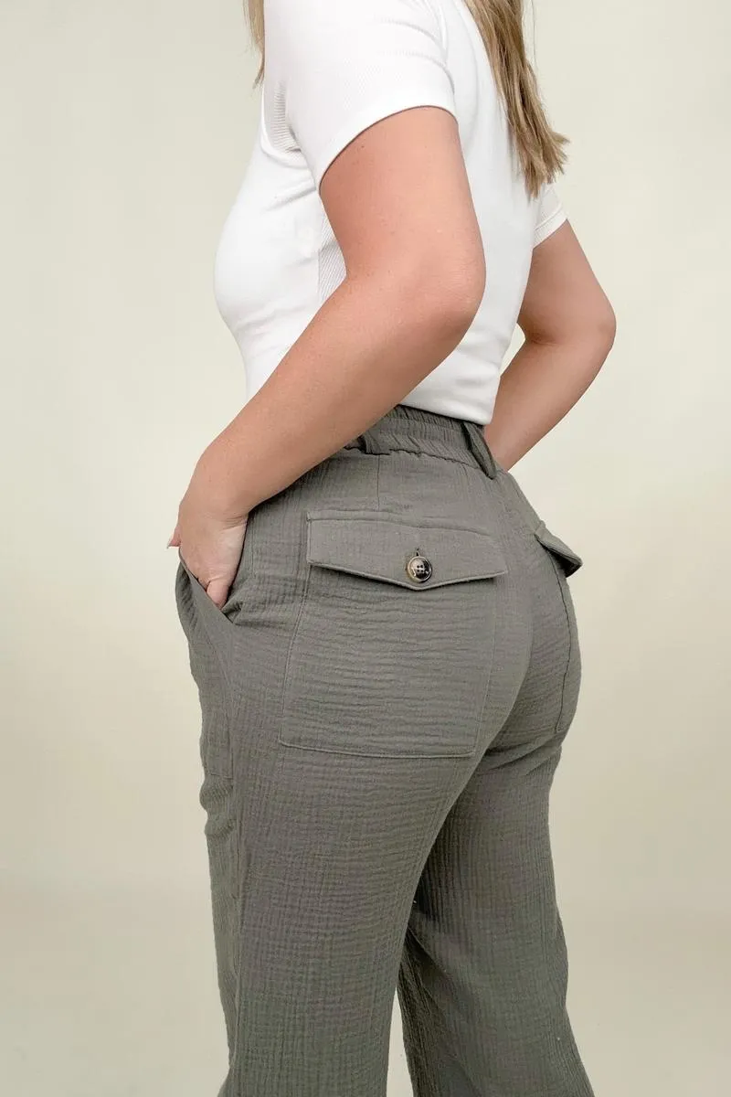 Cotton Bleu Cotton Gauze Back Pocket Detailed Pants sold by Charming Charlie product image thumbnail 4