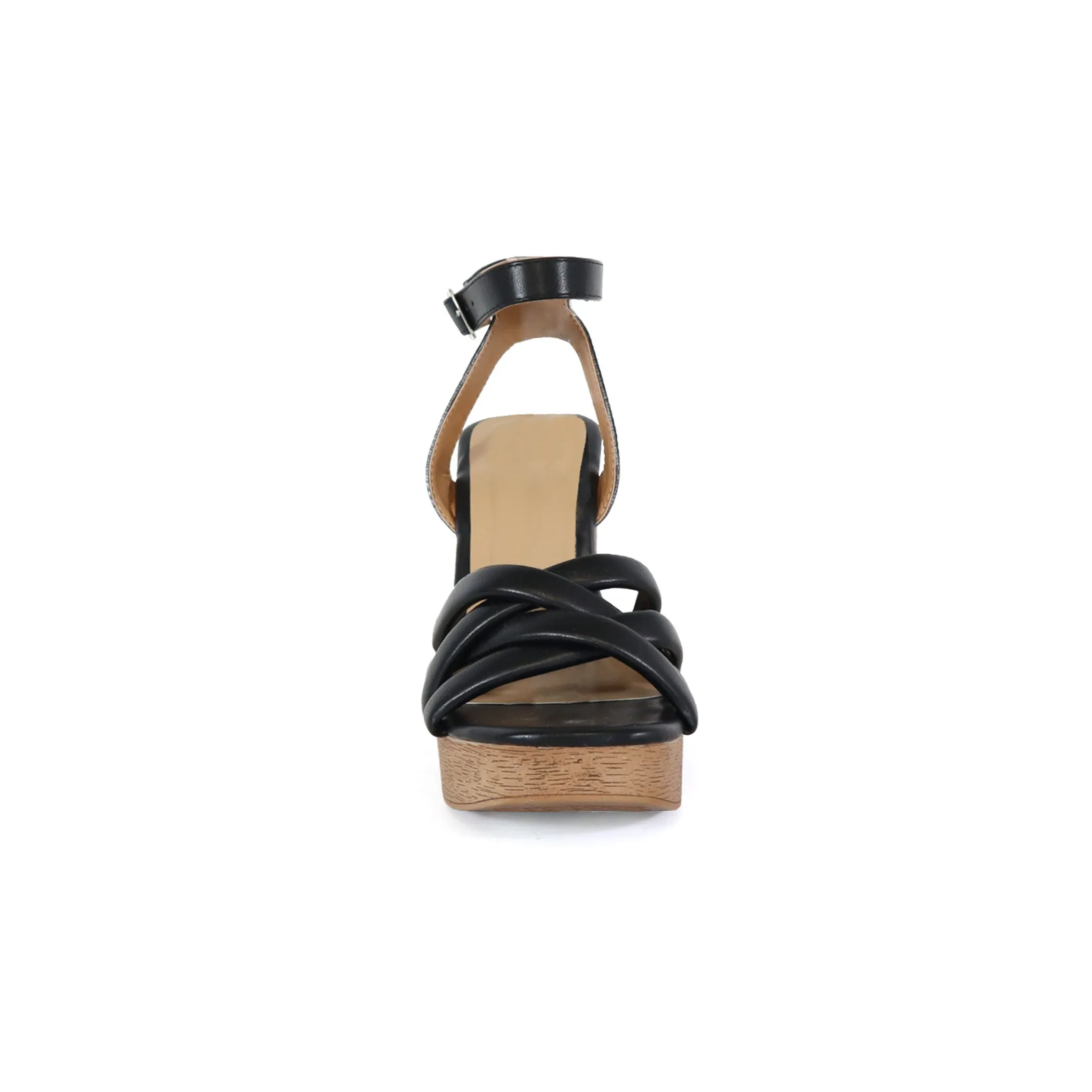 ARLESA-05 Women's Padded Multi Strap In Wooden Heel sold by Charming Charlie product image thumbnail 4