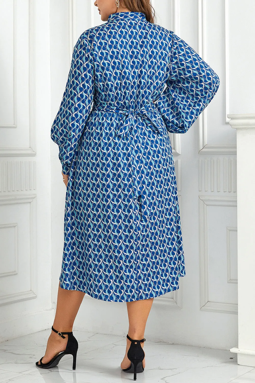 Plus Size Printed Tie Neck Midi Dress sold by Charming Charlie product image thumbnail 2