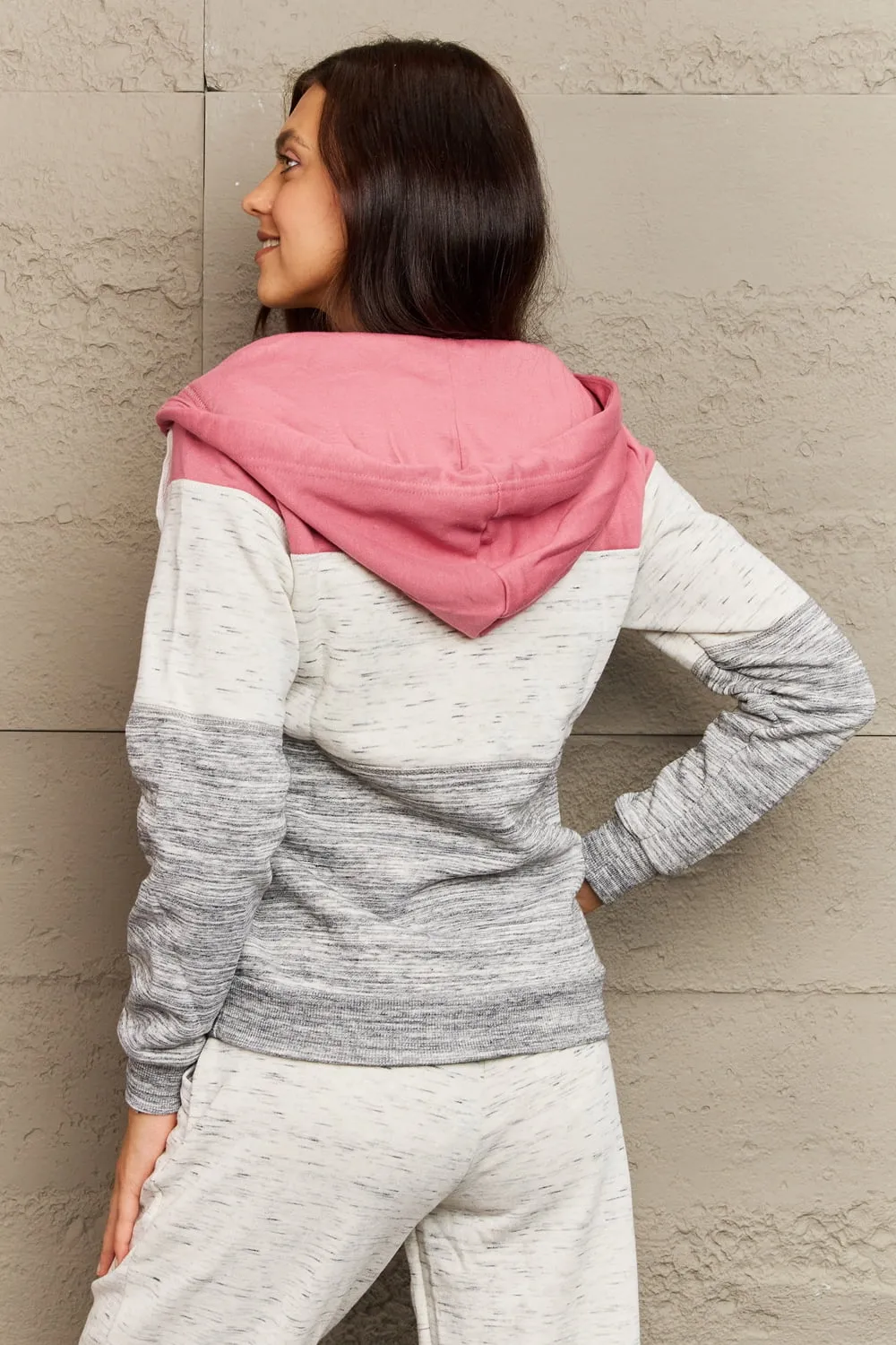 Ninexis Full Size Color Block Zip-Up Hooded Jacket sold by Charming Charlie product image thumbnail 2