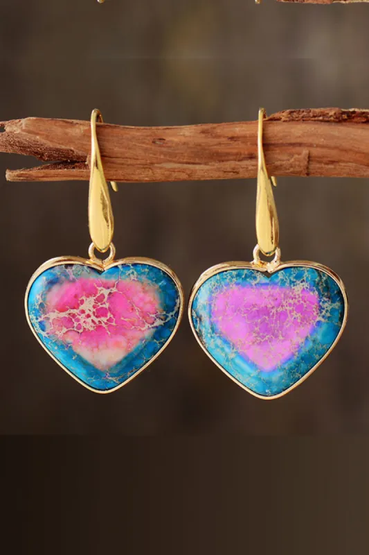 Natural Stone Heart Drop Earrings sold by Charming Charlie