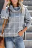Plaid Turtleneck Drop Shoulder Sweater sold by Charming Charlie