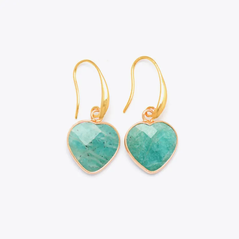 Natural Stone Heart Drop Earrings sold by Charming Charlie