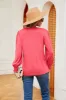 Contrast V-Neck Long Sleeve Top sold by Charming Charlie