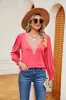 Contrast V-Neck Long Sleeve Top sold by Charming Charlie