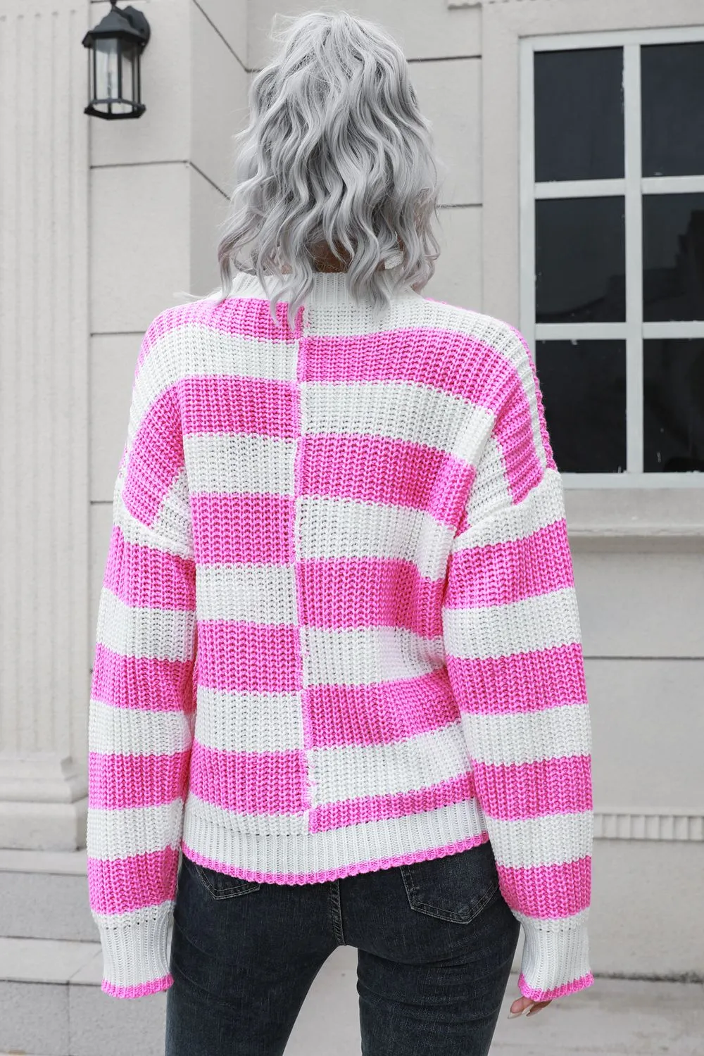 Color Block Dropped Shoulder Sweater sold by Charming Charlie product image thumbnail 2