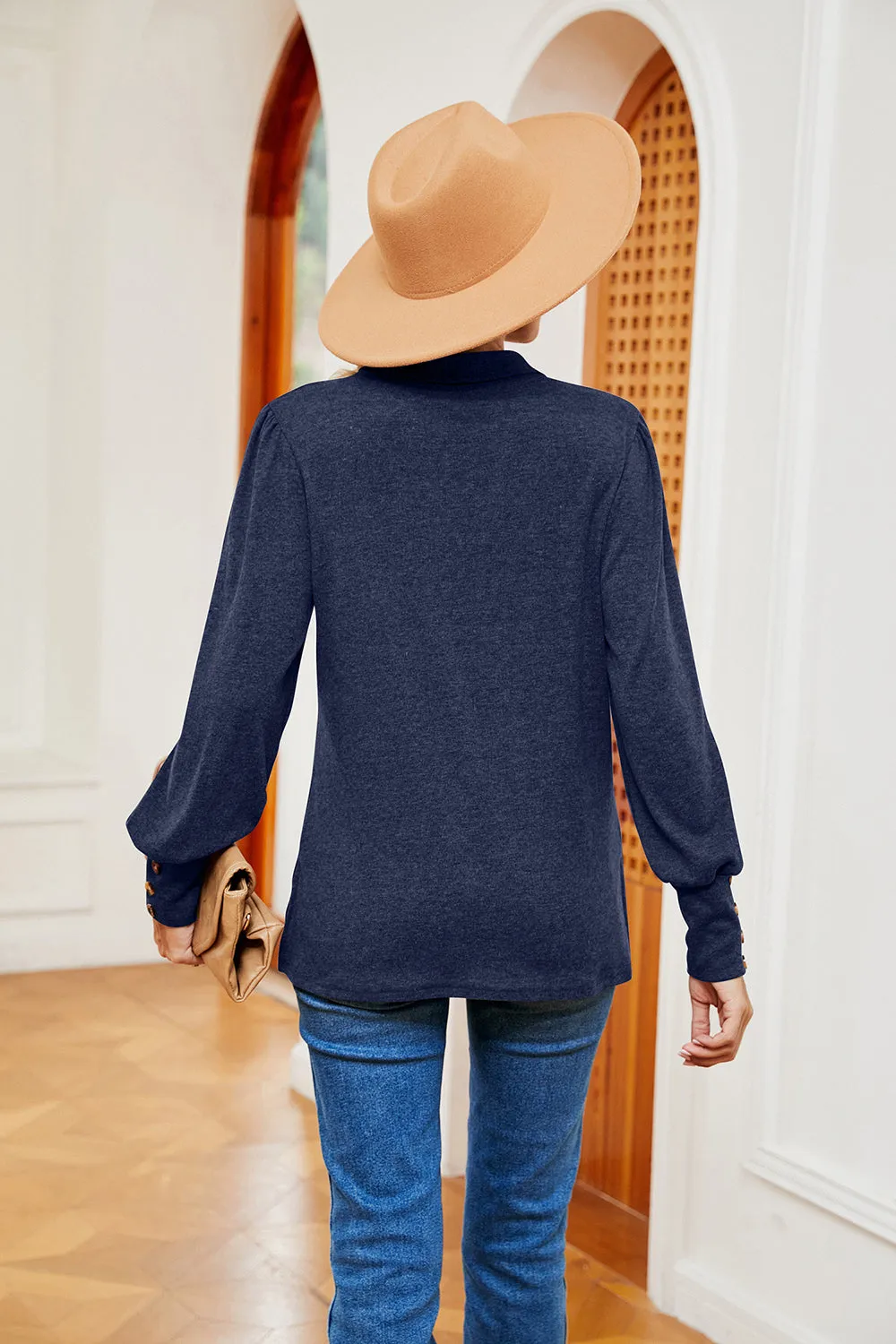 Johnny Collar Long Sleeve Top sold by Charming Charlie product image thumbnail 2
