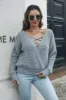 Crisscross Surplice Neck Long Sleeve Sweater sold by Charming Charlie