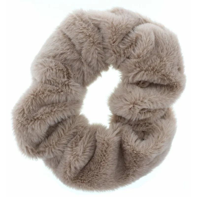 Tan Silky Fur Scrunchie Scrunchie sold by Charming Charlie
