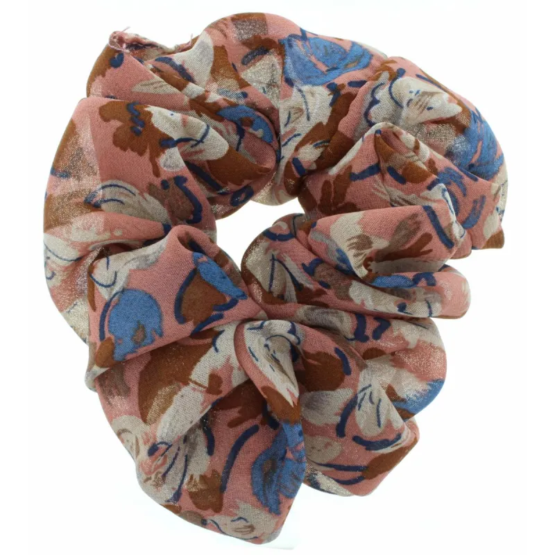 Mauve with Floral Design Scrunchie sold by Charming Charlie