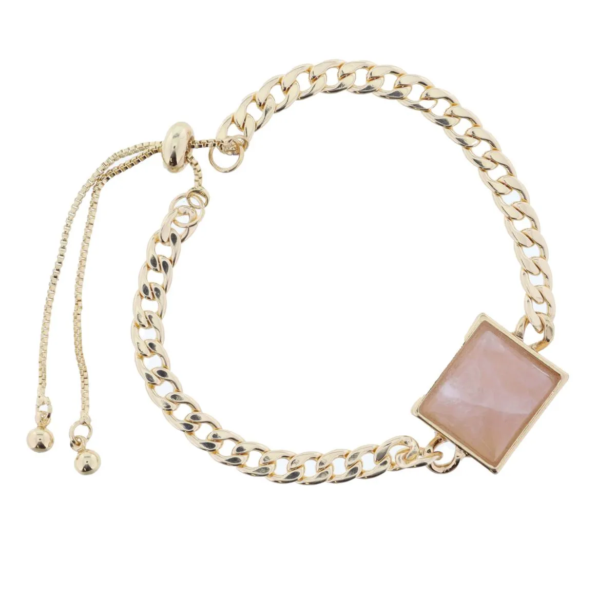 Rose Quartz Square Bracelet sold by Charming Charlie