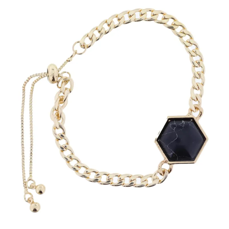Jet Howlite Hexagon Bracelet sold by Charming Charlie