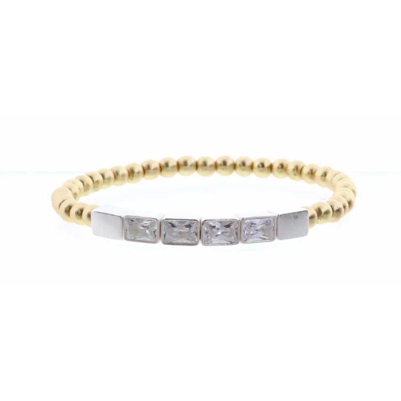 Six Silver Bars with Crystal Inlay Bracelet sold by Charming Charlie