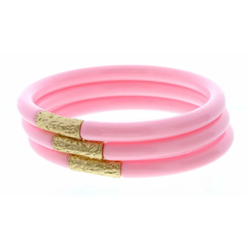 Stack of 3, Light Pink Bangles with Gold Accent Bracelet sold by Charming Charlie