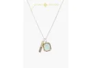 Gold Hammered Disc, Rectangle Clear Crystal Necklace sold by Charming Charlie