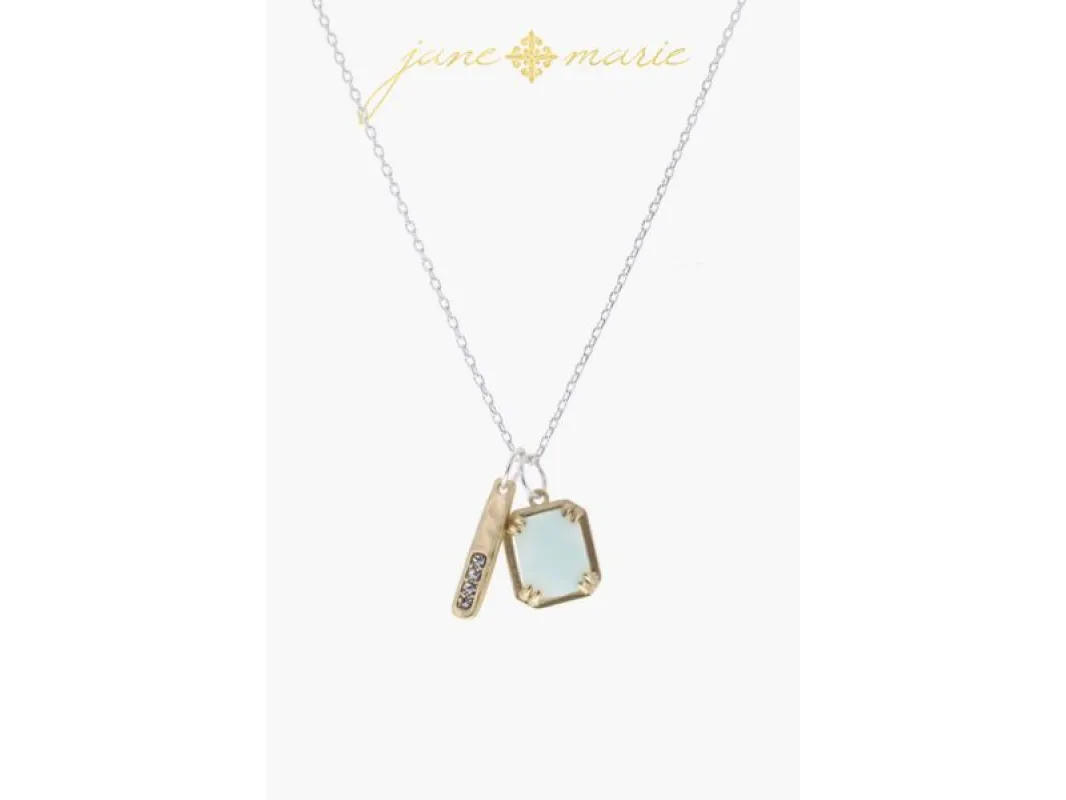 Gold Hammered Disc, Rectangle Clear Crystal Necklace sold by Charming Charlie