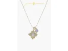 Rose Quartz Hexagon, Silver Teardrop with Clear Crystal Necklace sold by Charming Charlie