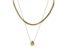 2 Strand, Gold Snake Chain, Gold Box Chain with Gold Teardrop Necklace sold by Charming Charlie