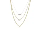 3 Strand, Crystals and Trapezoid Crystals Curved Bar, Crystal, Gold Cased Crystal Heart Necklace sold by Charming Charlie