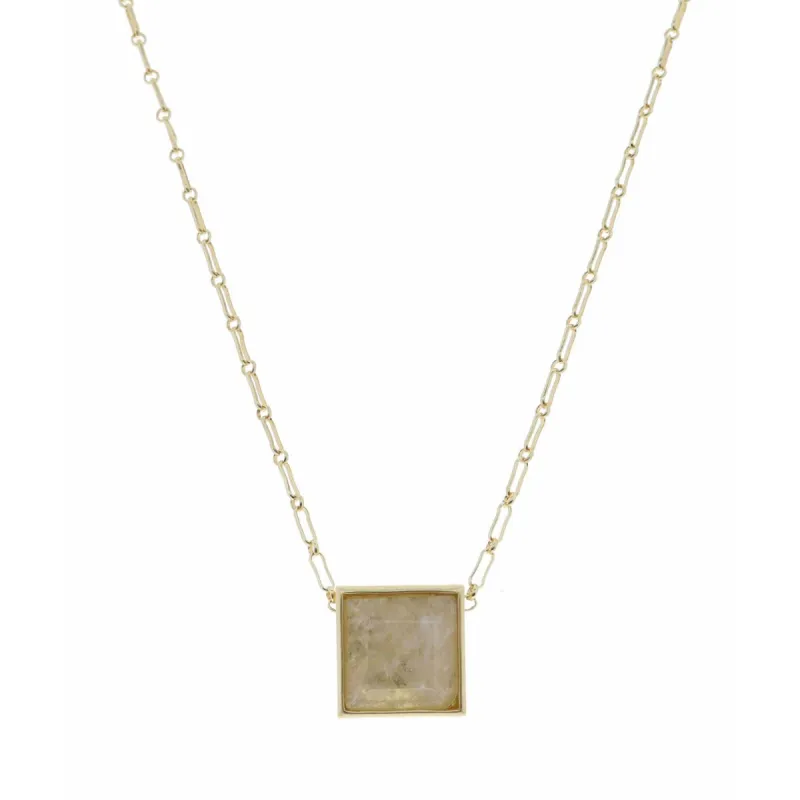18" Encased Square Natural Necklace, 2" Ext. sold by Charming Charlie