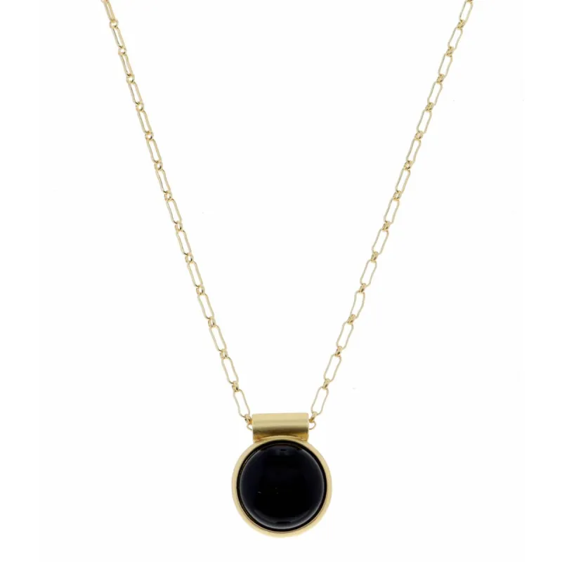18" Encased Round Jet Necklace, 2" Ext. sold by Charming Charlie