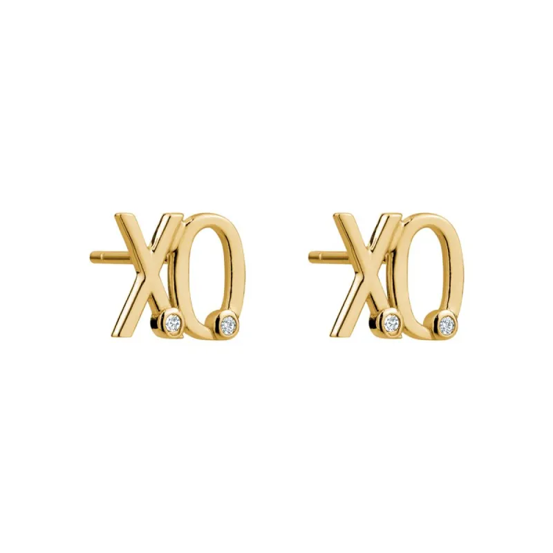 Sterling Silver 18K Gold Plated XO Cubic Zirconia Studs sold by Charming Charlie