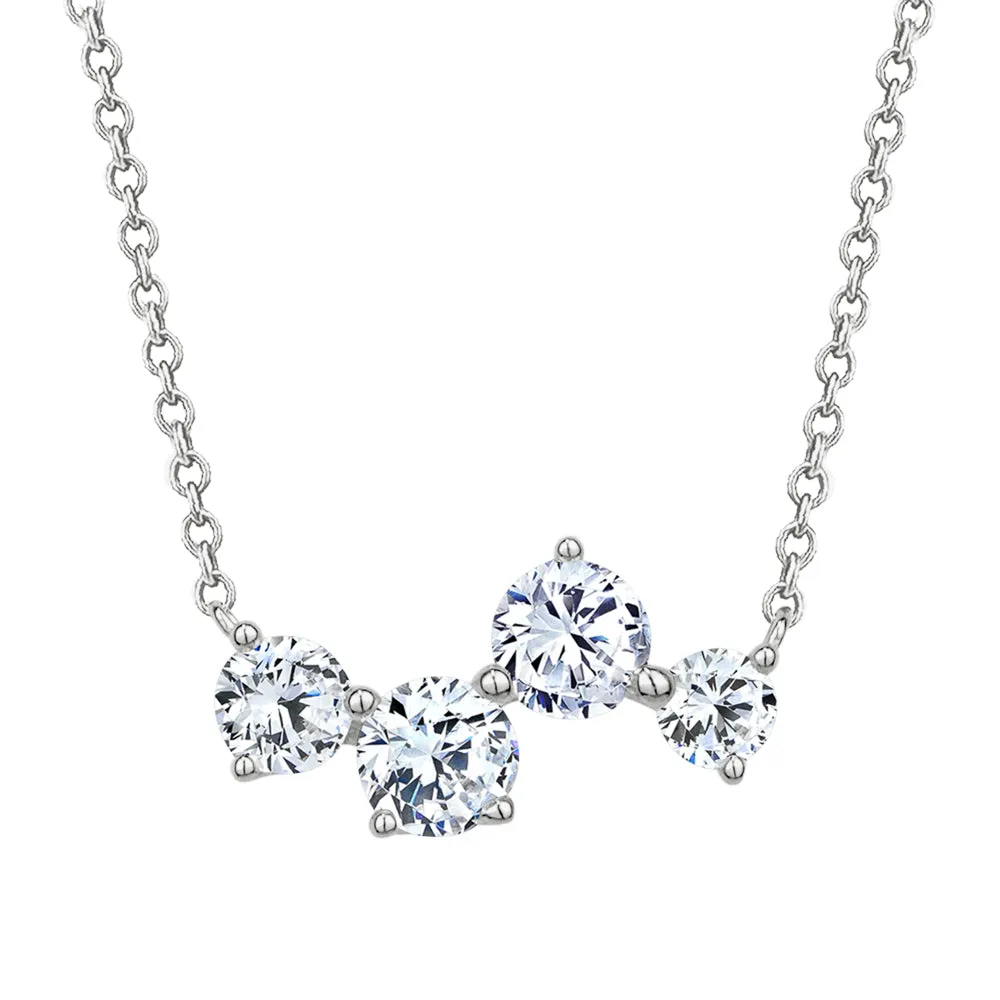 Sterling Silver Zig Zag Cubic Zirconia Necklace sold by Charming Charlie