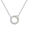 Sterling Silver 2-Tone Cubic Zirconia Circle Necklace sold by Charming Charlie