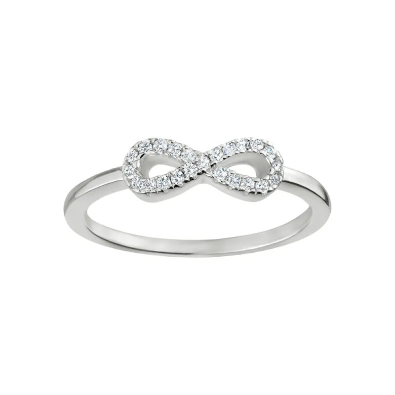 Sterling Silver Cubic Zirconia Infinity Ring sold by Charming Charlie