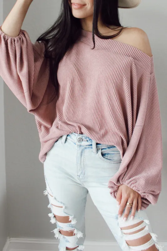 Ribbed Long Sleeve Knit Top sold by Charming Charlie