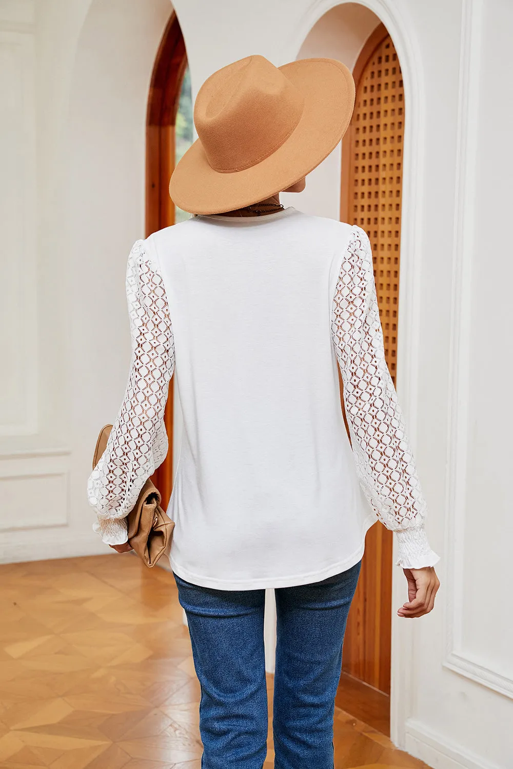 Contrast V-Neck Long Sleeve Blouse sold by Charming Charlie product image thumbnail 2