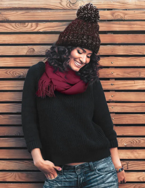 Karla Hanson Classic Fringe Wool Scarf sold by Charming Charlie