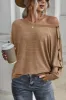 Boat Neck Buttoned Long Sleeve T-Shirt sold by Charming Charlie