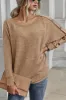 Boat Neck Buttoned Long Sleeve T-Shirt sold by Charming Charlie