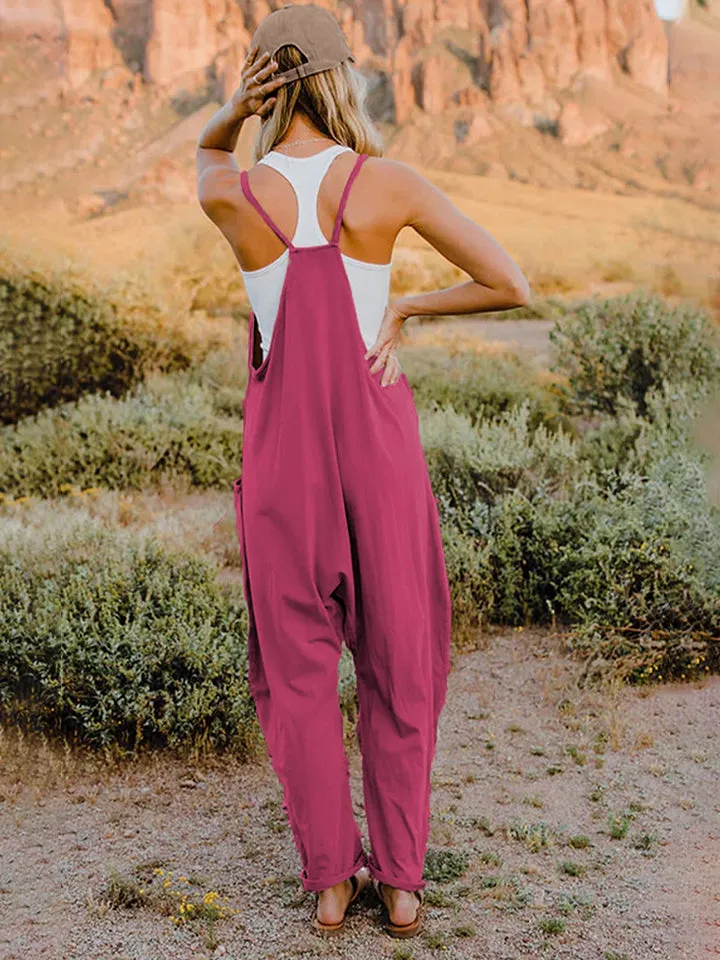 Double Take Full Size Sleeveless V-Neck Pocketed Jumpsuit sold by Charming Charlie product image thumbnail 5