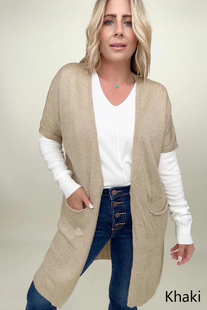 Shorts Sleeve Light Knit Dolman Cardigan sold by Charming Charlie product image thumbnail 3