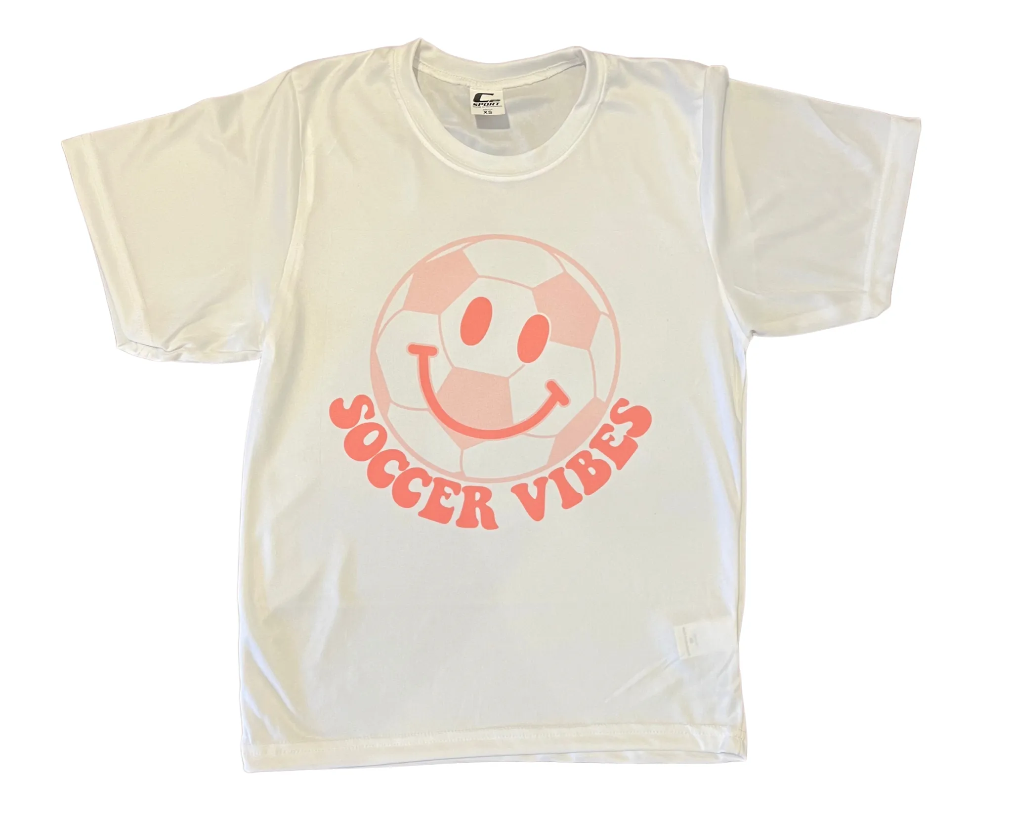 Soccer Vibes Smiley Dri Fit Tee sold by Charming Charlie