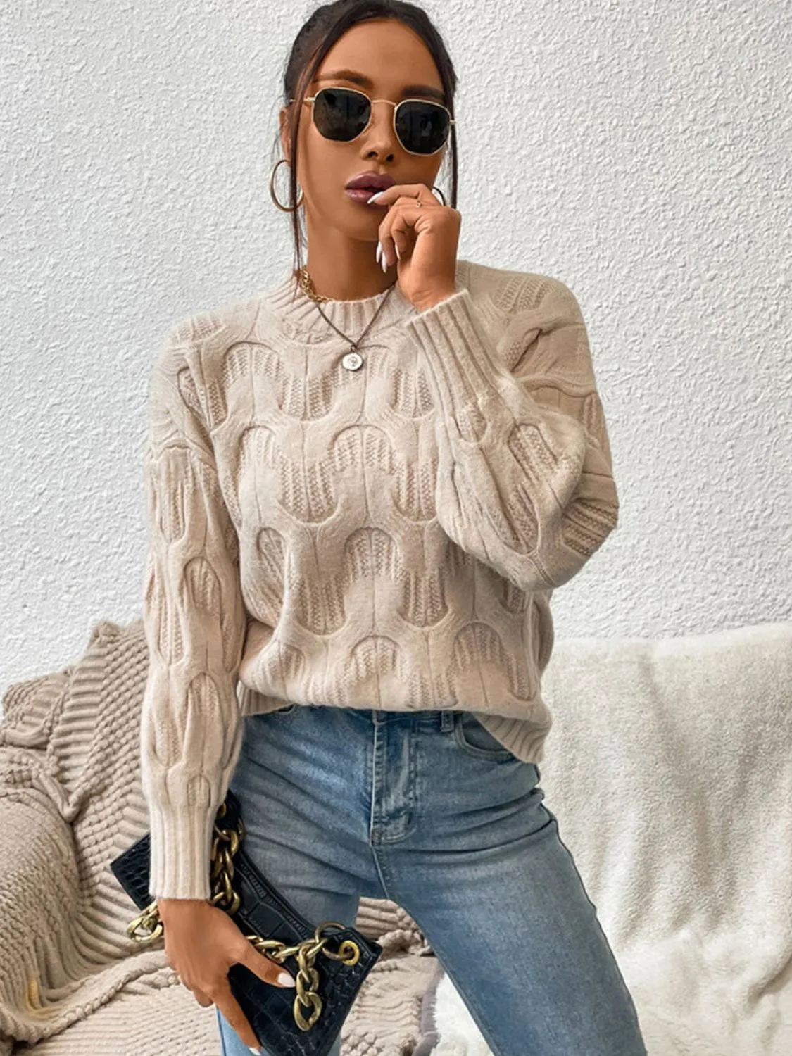 Round Neck Long Sleeve Sweater sold by Charming Charlie product image thumbnail 3