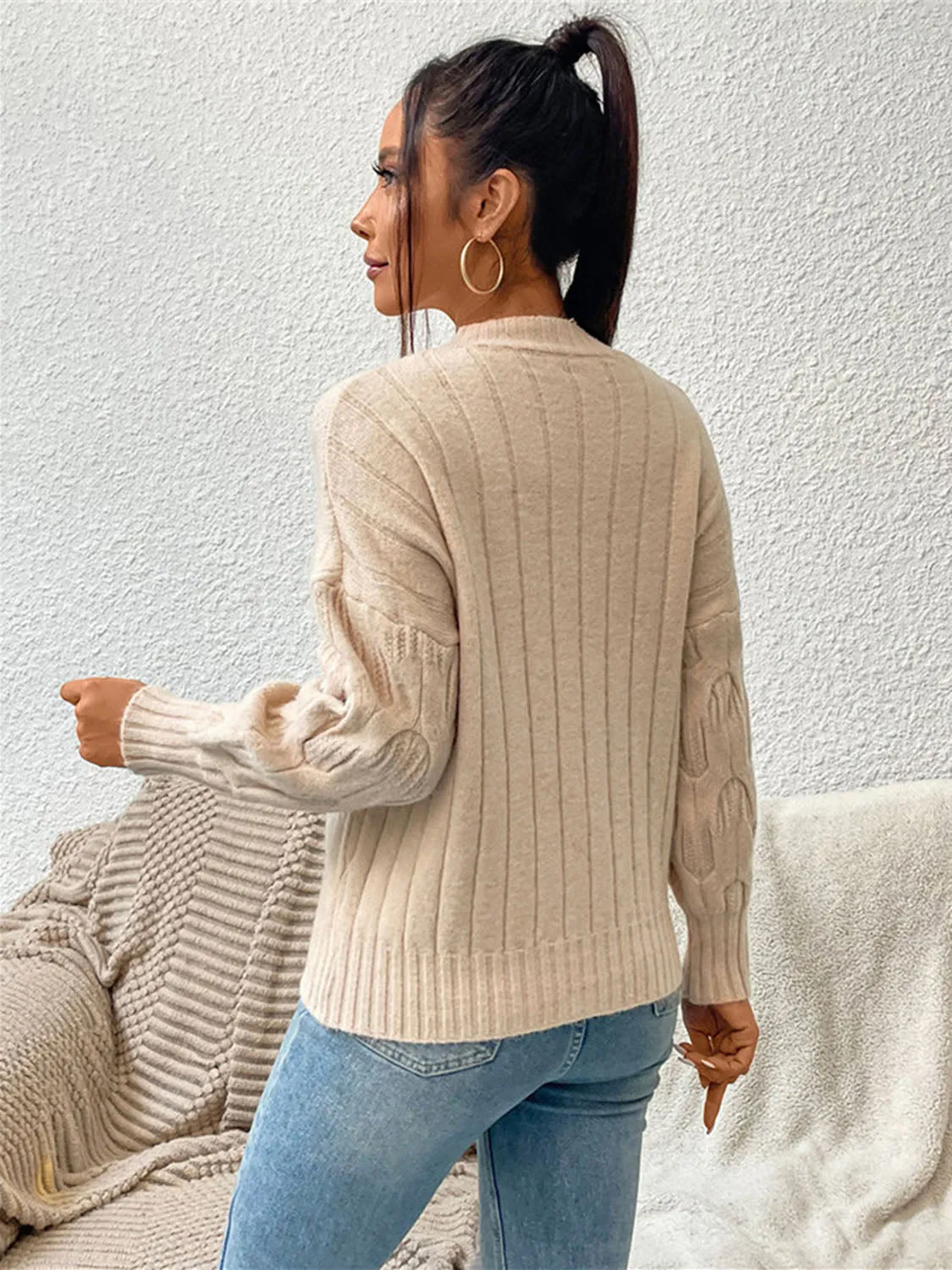 Round Neck Long Sleeve Sweater sold by Charming Charlie product image thumbnail 2