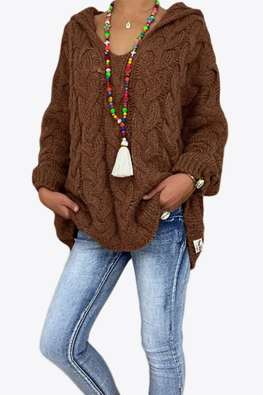 Cable-Knit Hooded Sweater sold by Charming Charlie