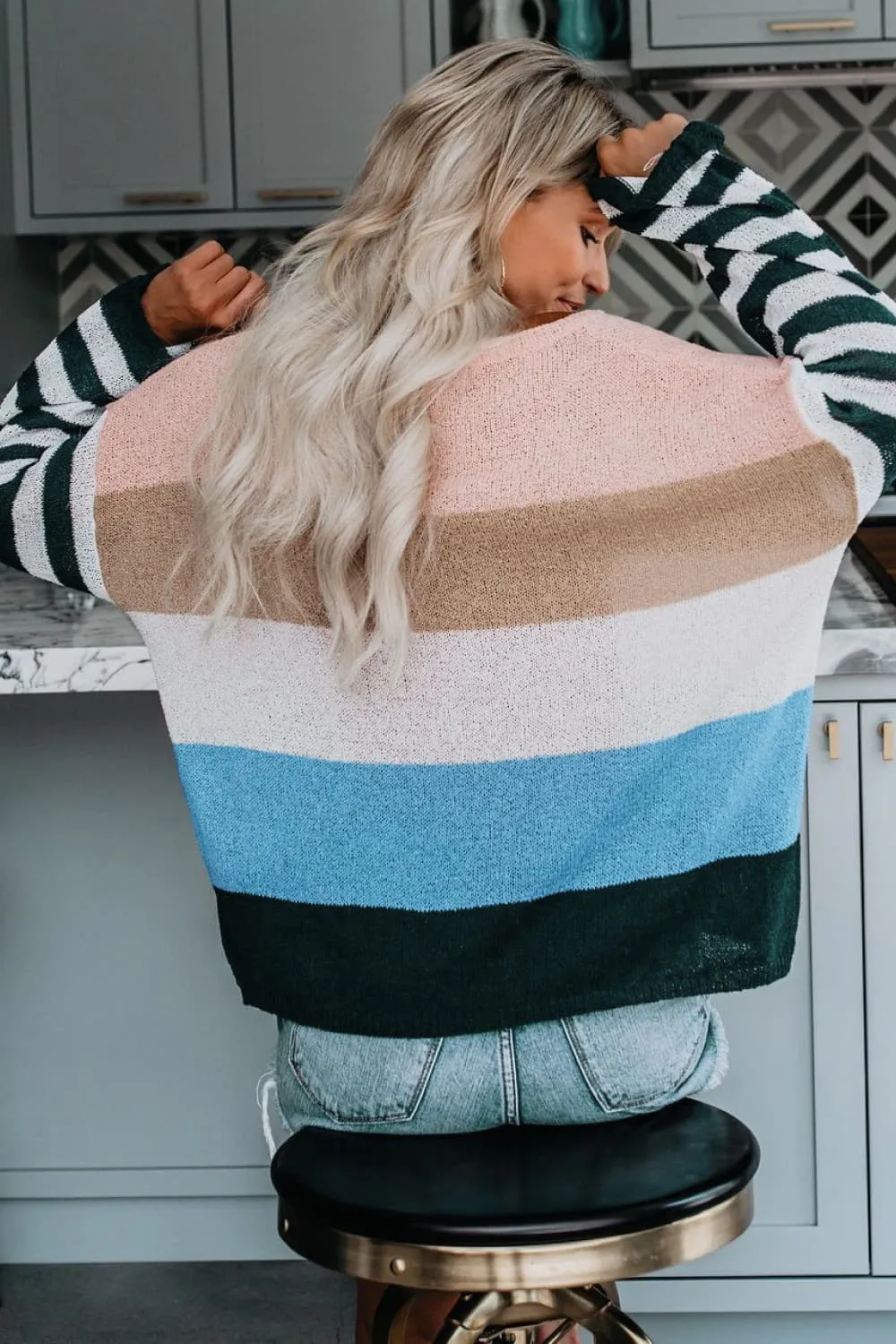 Color Block Boat Neck Dropped Shoulder Sweater sold by Charming Charlie product image thumbnail 2