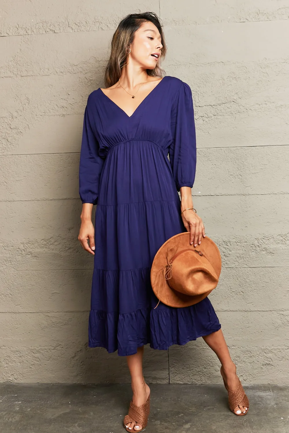 Tied Backless Tiered Midi Dress sold by Charming Charlie product image thumbnail 3