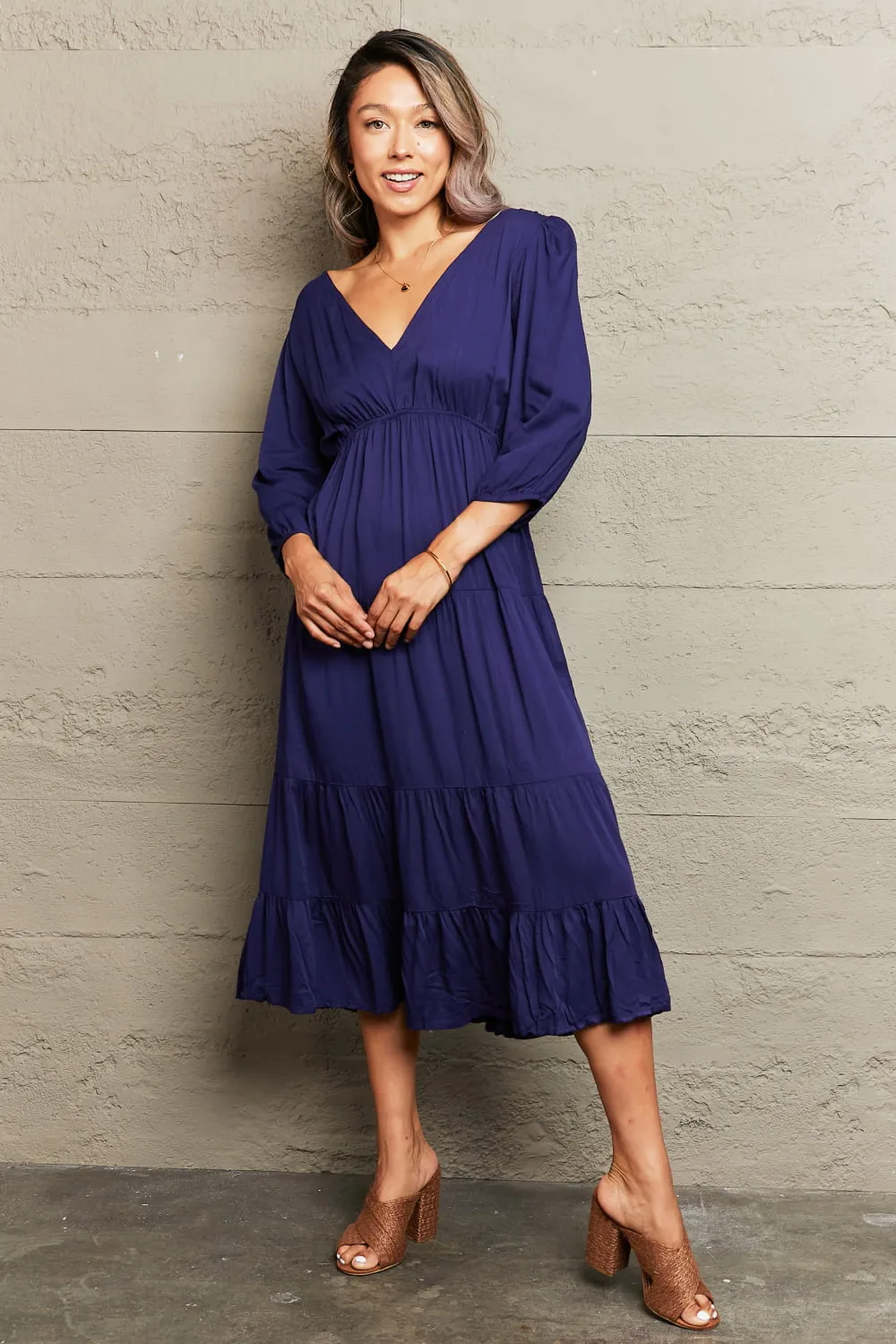 Tied Backless Tiered Midi Dress sold by Charming Charlie product image thumbnail 4