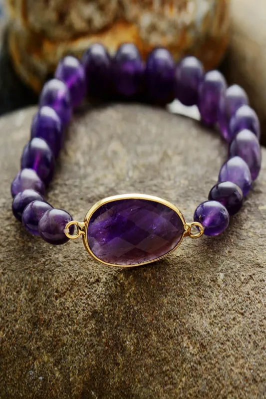 Handmade Amethyst Beaded Bracelet sold by Charming Charlie