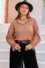 Plus Size Tie Neck Flounce Sleeve Blouse sold by Charming Charlie
