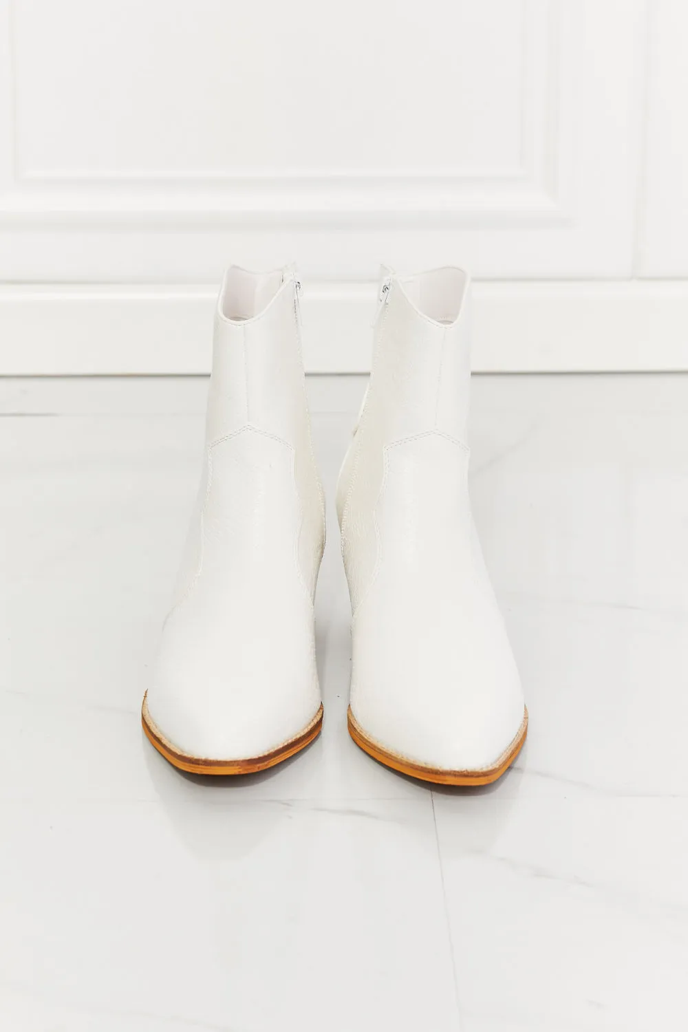 MMShoes Watertower Town Faux Leather Western Ankle Boots in White sold by Charming Charlie product image thumbnail 4