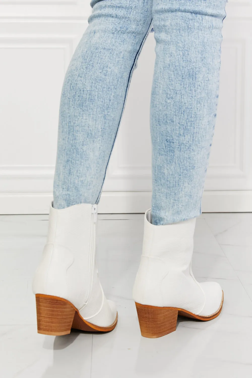 MMShoes Watertower Town Faux Leather Western Ankle Boots in White sold by Charming Charlie product image thumbnail 3