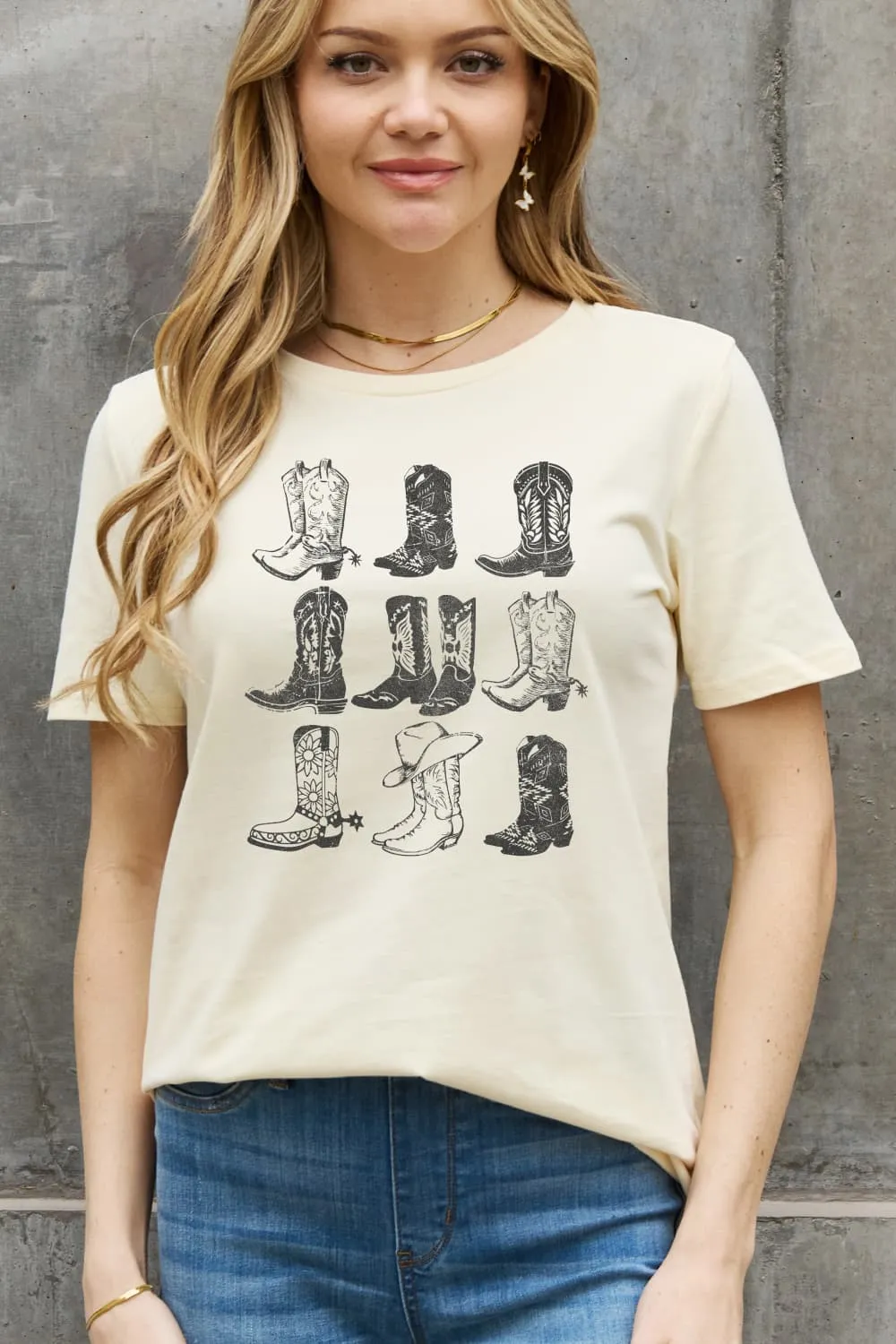 Simply Love Simply Love Full Size Cowboy Boots Graphic Cotton Tee sold by Charming Charlie product image thumbnail 3