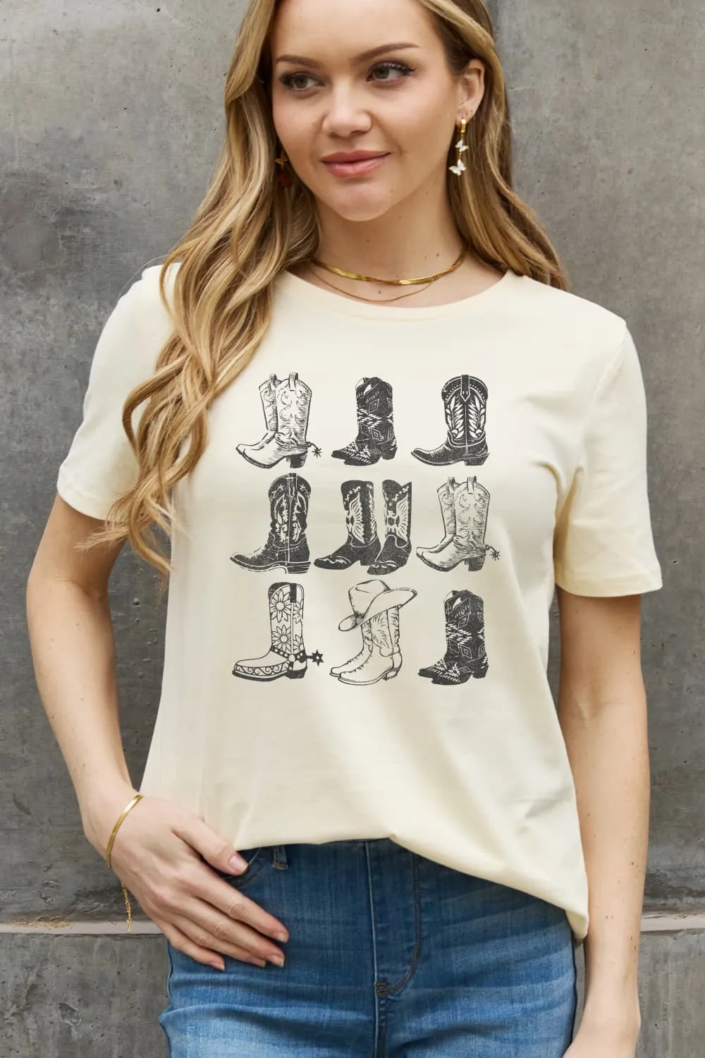 Simply Love Simply Love Full Size Cowboy Boots Graphic Cotton Tee sold by Charming Charlie product image thumbnail 4