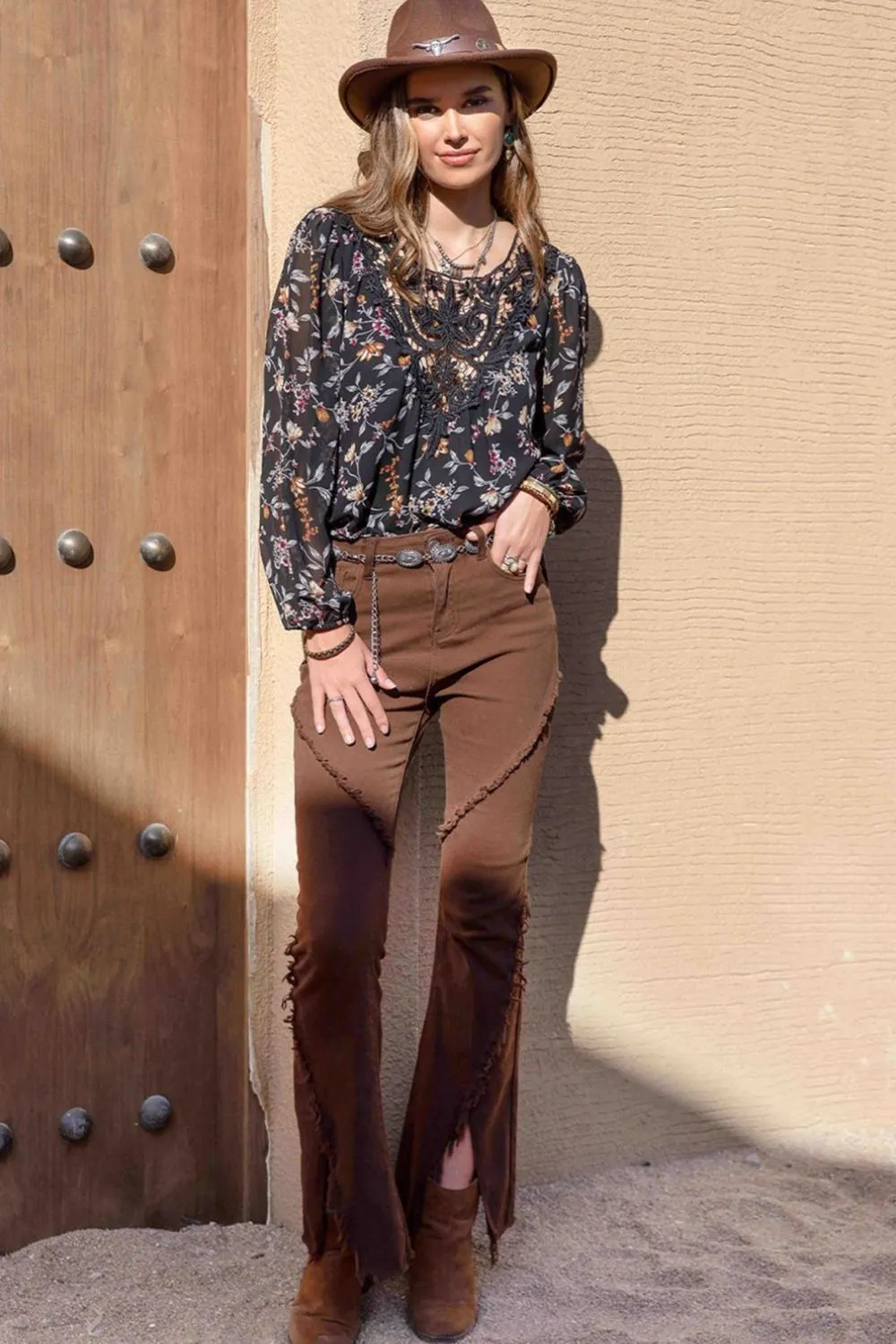 Printed Round Neck Long Sleeve Blouse sold by Charming Charlie